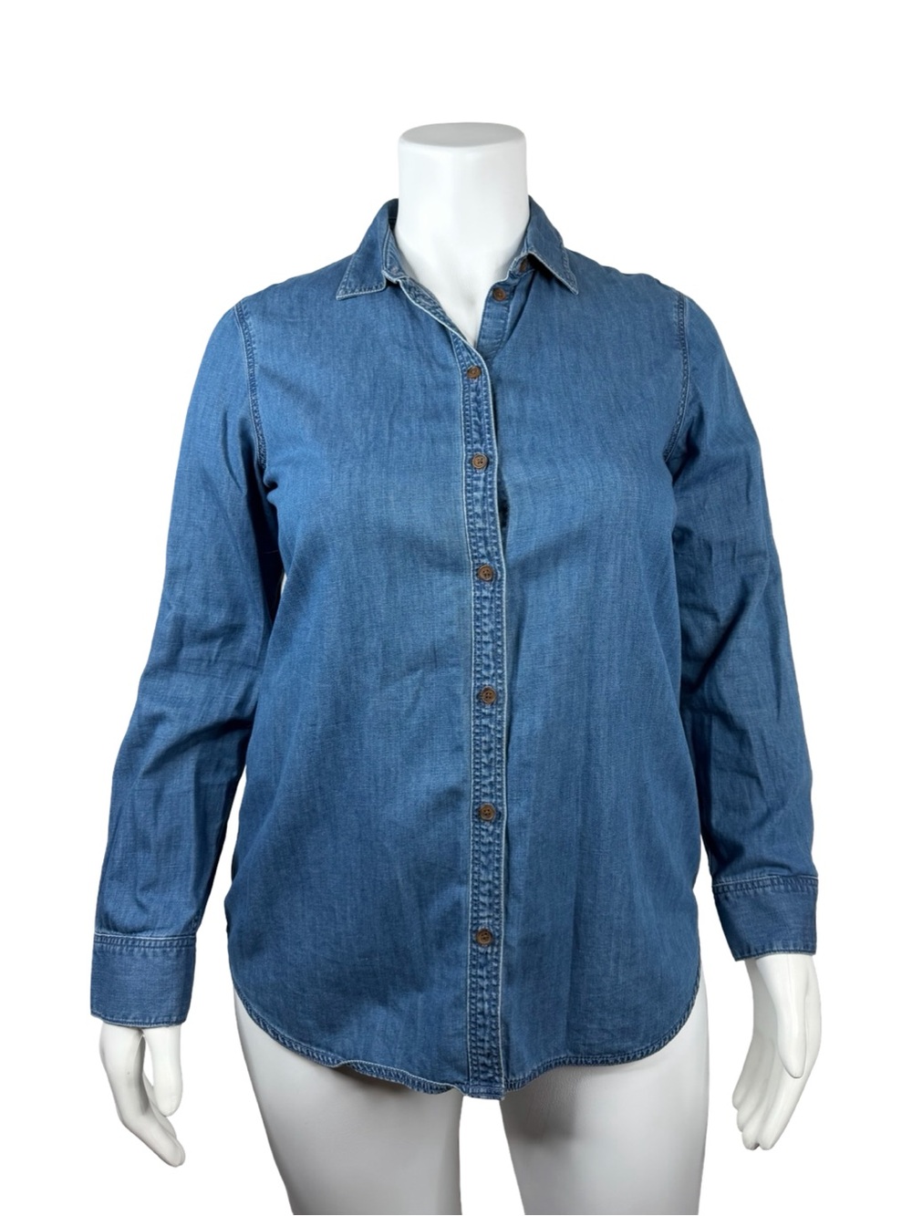 Banana Republic Classic Denim Button-Up Shirt Blue Sz. L